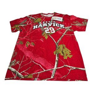NWT Nascar Realtree Camo Kevin Harvick #29 T-Shirt Mens L Red AOP All Over Print